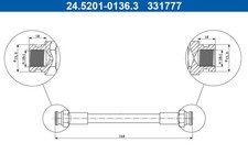 2x Bremsschlauch ATE 24.5201-0136.3/2x für VW GOLF 3 1H1 Variant 1H5 VENTO 1H2 4