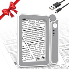 MoKo Magnifying Glass for Reading, Rechargeable 4X Full Page Book Gray