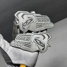 2PC Angry Engine Goat Engraved Car Fender For RAM Car Truck Emblem Badge Custom