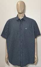 Ariat Pro Series Men Plaid Short Sleeve Button Up Shirt XL Blue White Causal
