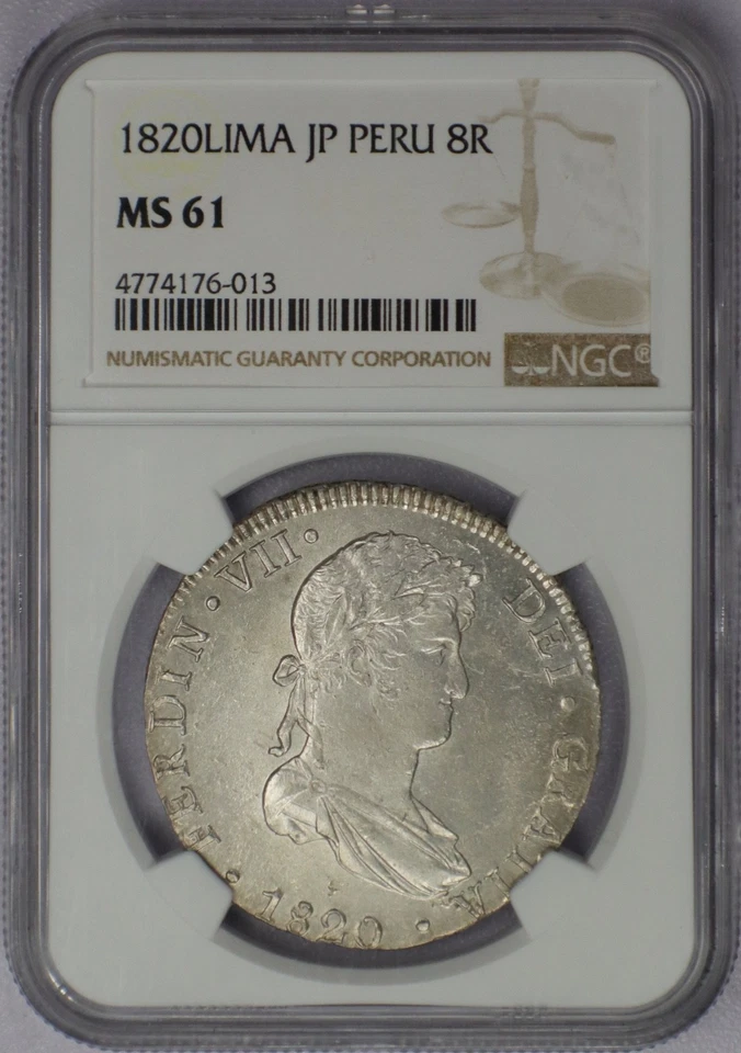 1820 Lima JP Peru 8 Reales - NGC MS 61 - Image 3 of 4