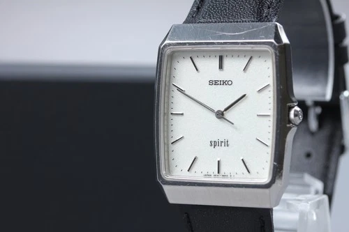 Vintage 1997 Exc+5 Seiko Spirit 5E31-5A70 Square HAQ Quartz Mens Watch JAPAN