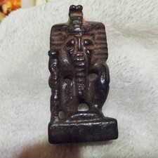 An unusual Pharaoh humanoid statue pendant meteorite carving of Hongshan culture
