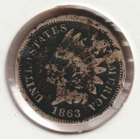 US Rare Old West 1863 Indian Head Penny Coin Collection Civil War Shield Cent A1