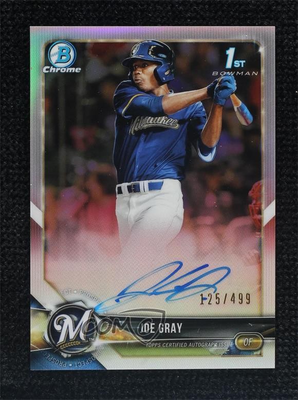 2018 Bowman Draft Chrome Pick Refractor 125/499 Joe Gray #CDA-JGR Auto fo7