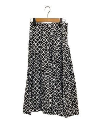 DRESSTERIOR Overlap Circle Tuck Skirt SIZE 36 Gray x Black Ext+++