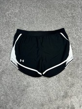 Under Armour Heatgear Fly By Shorts Womens Medium Black Loose Fit Logo Running