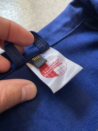 Vintage German Utility Workwear Jacket by VFB Dress Cotton Herringbone Blue - Picture 5 of 7