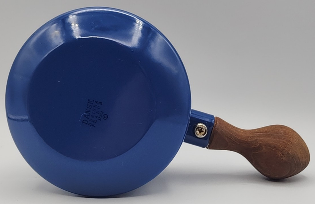 Dansk Kobenstyle Midnight Blue Butter Warmer 3 5/8" Tall Teak Handle