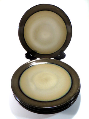 (4) Sango 'Roma Sage' 4814 Salad Plates Tan/Brown 8'' *READ