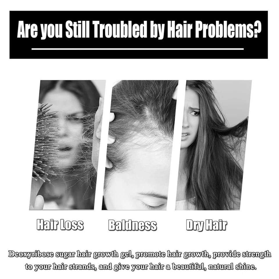 1~5X Deoxyribose Sugar Gel Hair Growth Serum, Hair Care Essence Hair Growth 60ml - Image 3 of 4