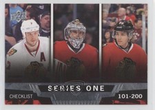 2013-14 Upper Deck Patrick Kane Brent Seabrook Corey Crawford #200 17wc
