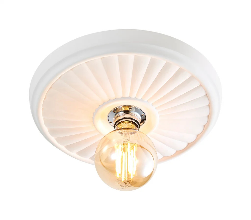 Ceiling Light White Lucena Batten Holder 30cm Plaster InLight INL-37217