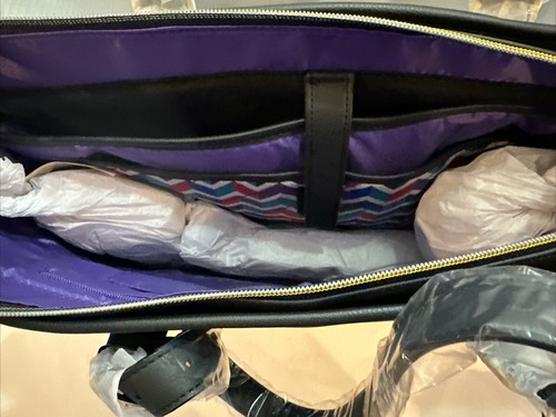 NEW Large Dell Laptop Ladies Tote, fits a 15.6"  Black, NWT, Purple Interior - Picture 14 of 15