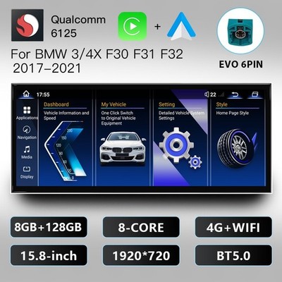 15.8 Inch Android Radio 128G for  BMW 3 4 Series F30 F31 2017-2021 EVO Carplay