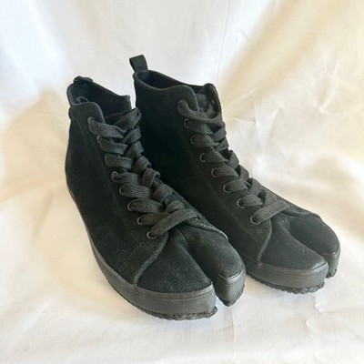 Maison Margiela MM6 Tabi Suede High-Top Sneakers Black EU37 US6,5 From Japan