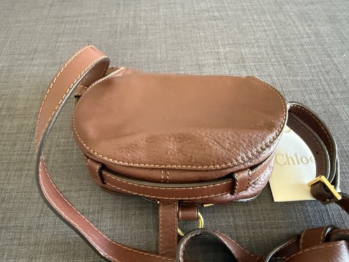 Chloe Marcie Saddle Bag Schultertasche Crossbody klein Leder hellbraun braun Kalbsleder OG - Bild 5 von 9