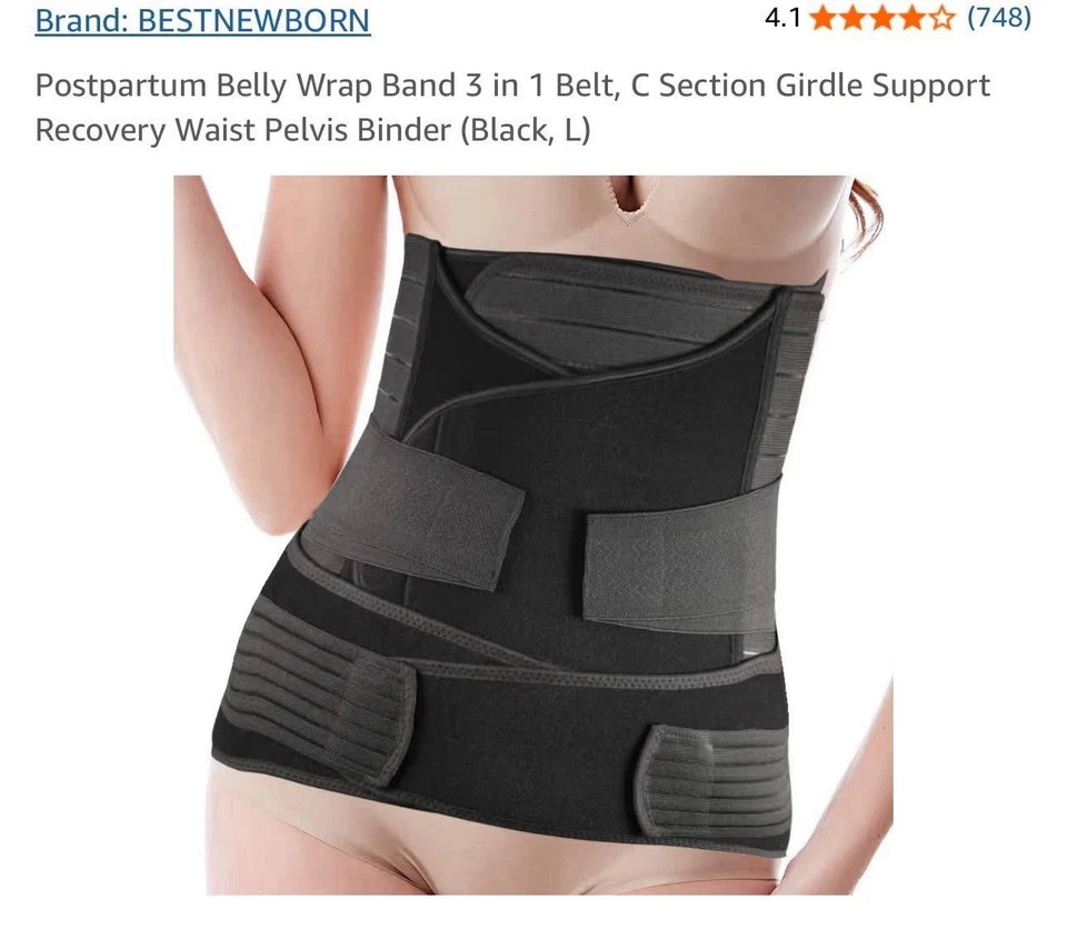 Envoltura de vientre posparto 3 en 1 recuperación vientre/cintura/pelvis cinturón banda posparto XL Foto 2 de 4