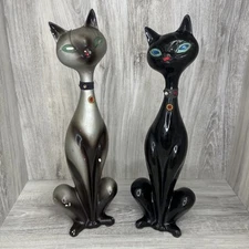 VTG Kreiss & Company Ceramic Japan MCM Black & Gray Cats HTF