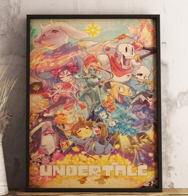Undertale Poster Retro Video Game Art Print Gamer Wall Decor 24x36