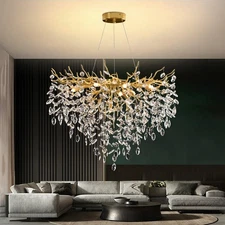Luxury Tree Branch Chandelier,Modern Chandelier Crystal Golden,for Dining Room
