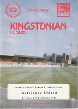 Kingstonian v Aylesbury United. Season 1989-90. Ref: L16R 9982 VG (1)ca