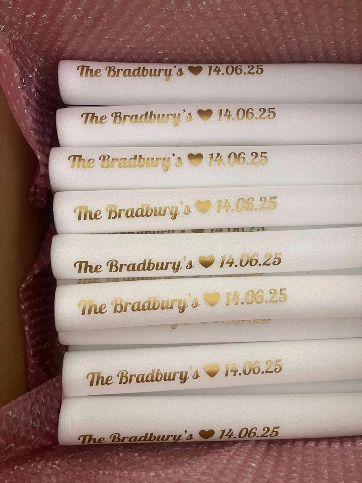 Palos brillantes de espuma personalizados | Decoración de boda | Cualquier nombre y diseño Foto 3 de 4