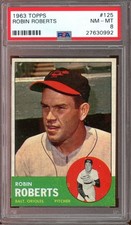 1963 Topps Baseball #125 Robin Roberts PSA 8