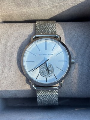 Michael Kors Portia Crystal Dial Silver Mesh Uhr Damen MK3843 Stahl Quarz