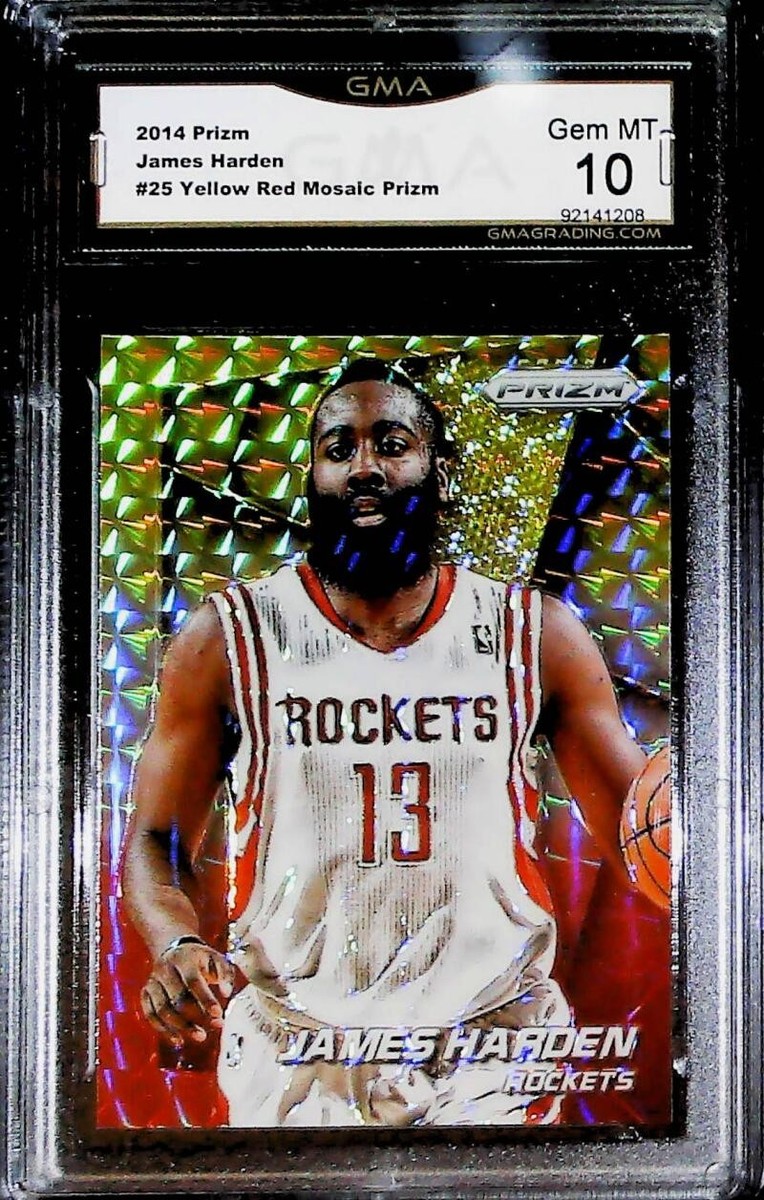 2014-15 Panini Prizm - James Harden #25 Yellow & Red Mosaic Prizm