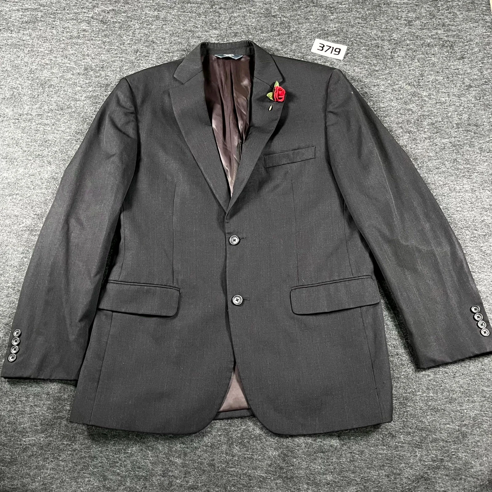 Pronto Uomo Platinum Blazer Jacket Men 42L Charcoal Gray Wool Vented Back Formal