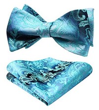 Bow Ties for Men Paisley Bowties Mens Self Tie Bow Tie and One Size Aqua