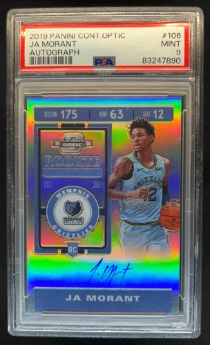 2019-20 Contenders Optic Ja Morant Rookie Ticket Auto RC #106 PSA 9