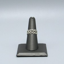 Sterling Silver 8 mm Wide Woven Band Ring Size 6.75