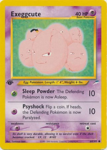 Pokemon Card - Neo Destiny 64/105 - EXEGGCUTE (common) *1st Edition* - NM