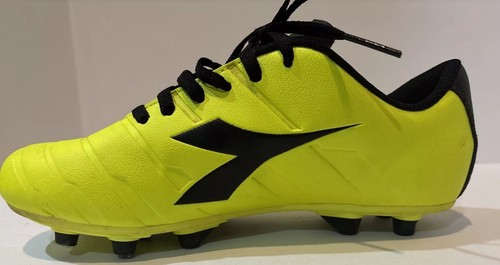 Diadora Soccer Cleats Yellow Black Women’s Size 6.5 Men 5 Futball Preowned - Picture 6 of 11