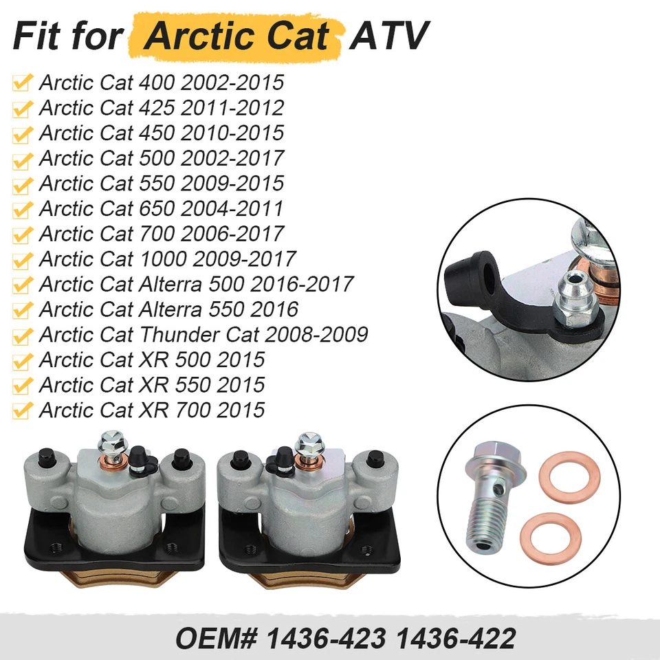 Pinzas de freno delanteras y traseras para Arctic Cat 400 500 2X2 4X4 automáticas 2004-2009 Foto 4 de 4