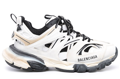 Balenciaga Track Sneaker Black White Distress Worn Out Balenciaga Track Sneaker Black White Distress Worn Out
