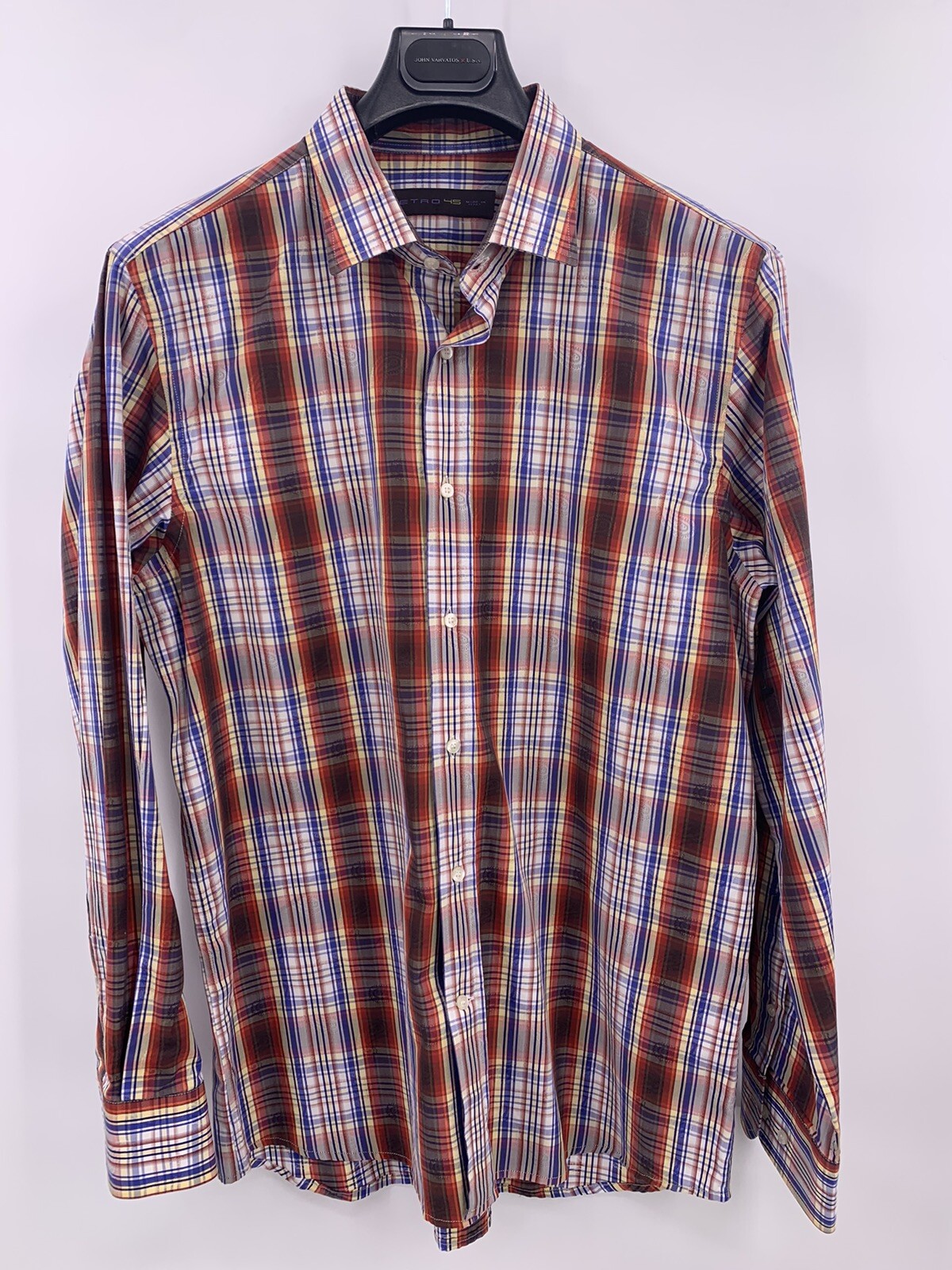 Etro 45 Plaid Shirt XL Slim Fit Made 