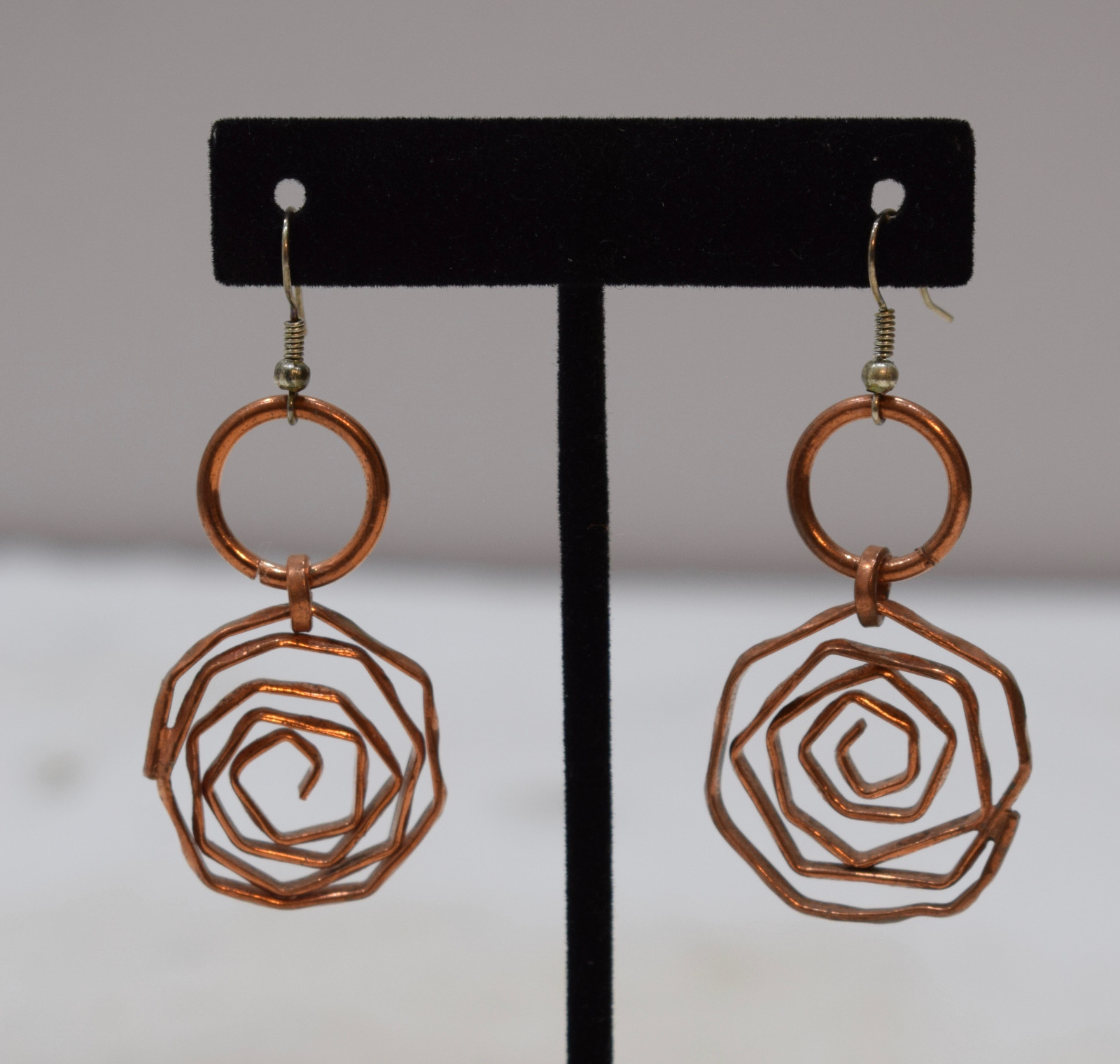 Coiled Copper Plated Elegant Dangle Earrings  