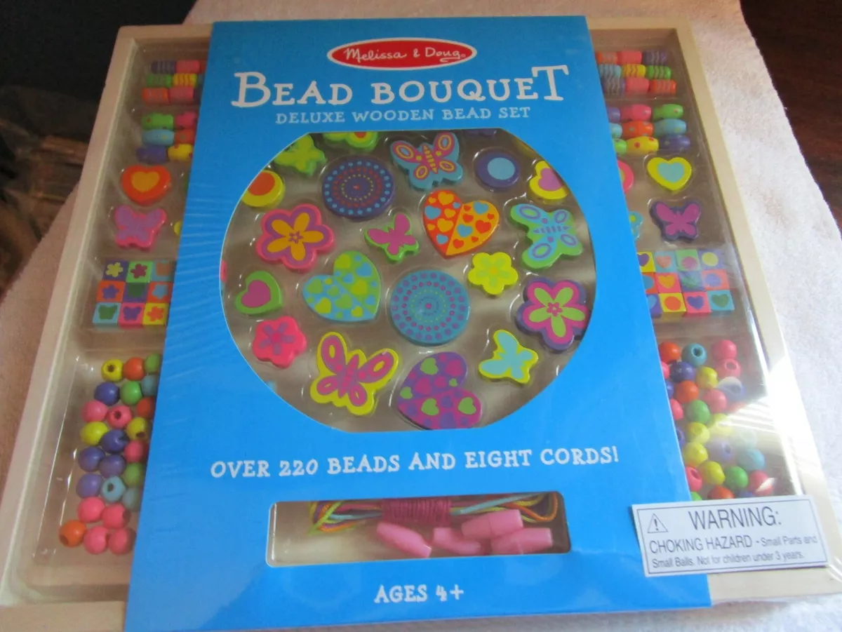 Melissa & Dough Bead Bouquet Deluxe Wooden Bead Set - Brand new