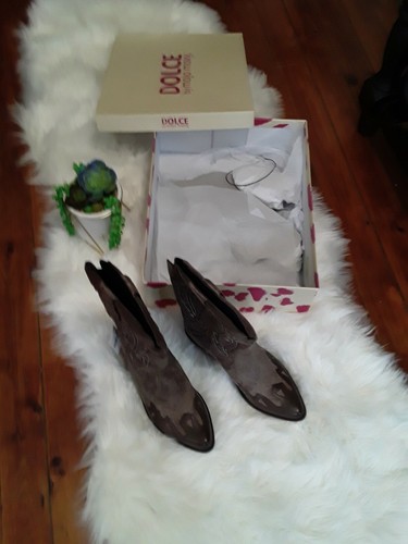 DOLCE BY MOJO MOXY TWO TONE BROWNTONE QUIGGLY WESTERN STYLED BOOTS LADIES 8.5M - Picture 6 of 8