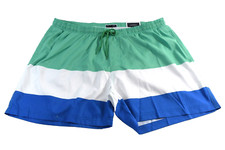 Club Room Mens Swim Trunk Shorts XXL New Pockets Colorblock Green Blue Swimming