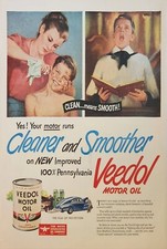 1947 Veedol Motor Oil Vintage Ad ingredient that minimizes oxidation