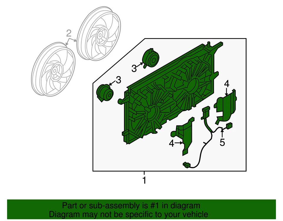 Cubierta de ventilador de refrigerante de motor GM 15907033 original Foto 2 de 2