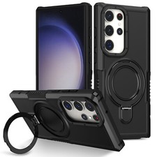 For Samsung Galaxy Note 20 Ultra Hybrid Rugged Ring Stand Case  Tempered Glass