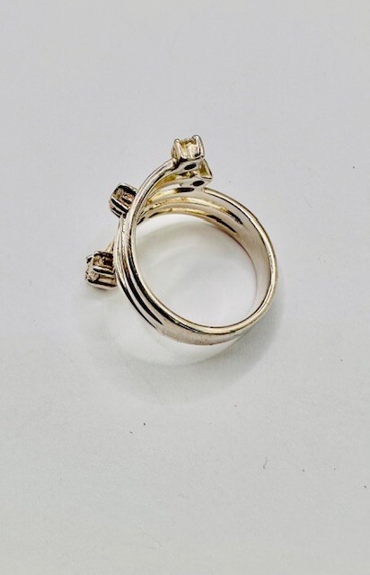 Womens Vintage Statement Ring Solid Silver Cubic … - image 3