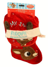 Rudolph Red Nosed Reindeer Baby's First 1st Christmas Set Bright Red 3 Piece