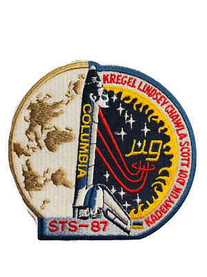 NASA Columbia Shuttle Mission Flight STS-87 Astronauts Space Patch 1997 ...