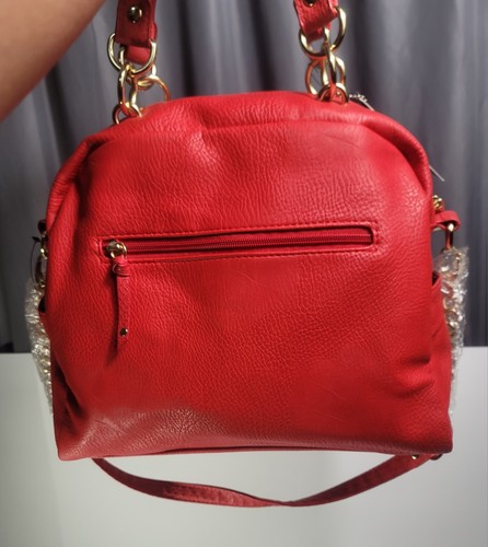 Olivia & Joy Shoulder Bag Handbag Purse Satchel Lipstick Red Large - Picture 3 of 18